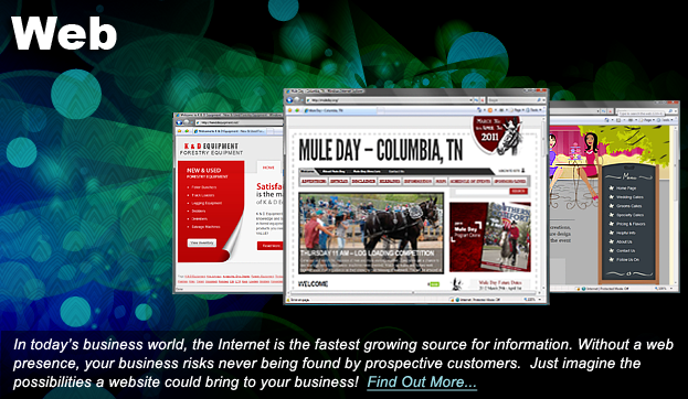 In today's business world, the Internet is the fastest growing source for information. Without a web presence, your business risks never being found by  prospective customers.  Just imagine the possibilities a website could bring to your business.  CC Enterprises, Inc. Web Solutions